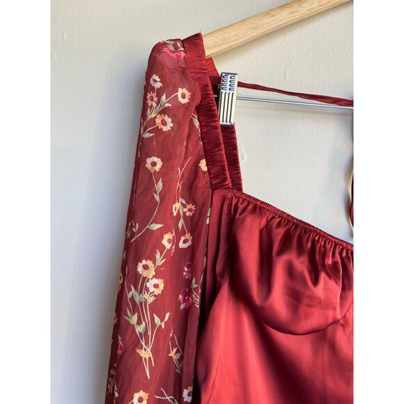 Danielle Bernstein by WEWOREWHAT Puff Sleeve Mini Dress Romantic Sz 14 NWT $99 - Picture 12 of 16